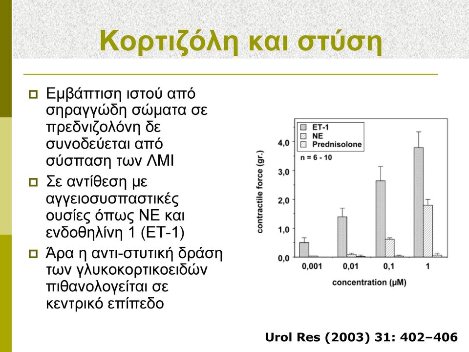 αγγειοσυσπαστικές ουσίες όπως ΝΕ και ενδοθηλίνη 1 (ΕΤ-1) p Άρα η