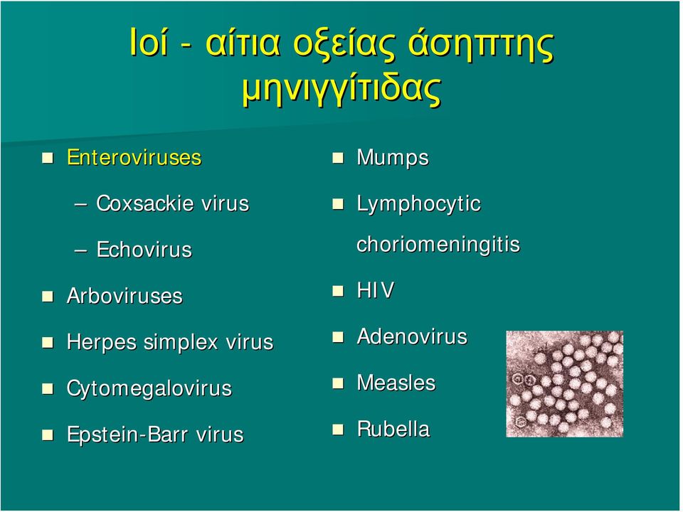 virus Cytomegalovirus Epstein-Barr virus Mumps