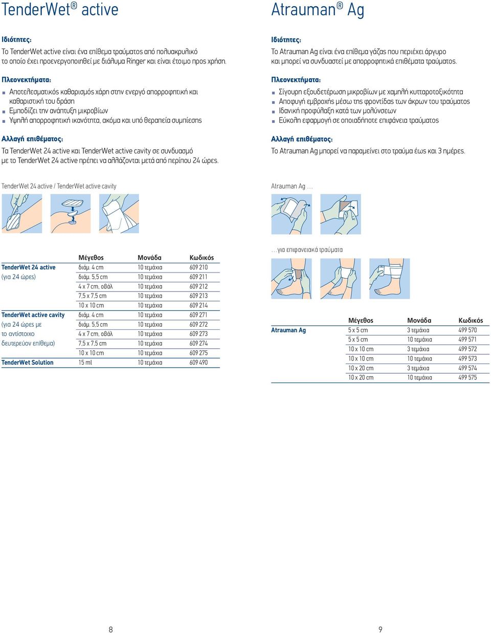 active και TenderWet active cavity σε συνδυασµό µε το TenderWet 4 active πρέπει να αλλάζονται µετά από περίπου 4 ώρες.