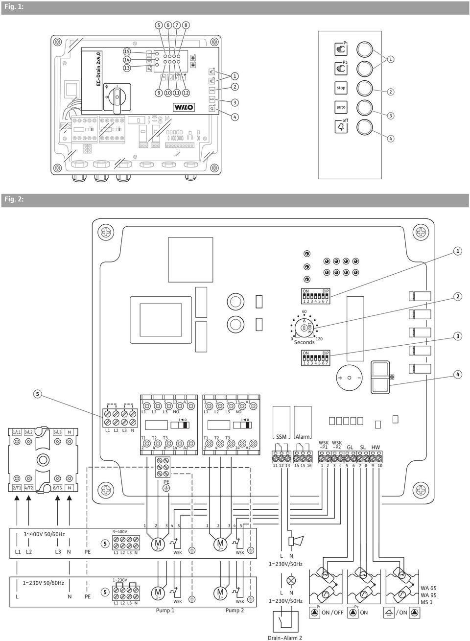 L3 N T1 T2 T3 2 4 6 14 A2 T1 T2 T3 2 4 6 14 A2 SSM Alarm WSK WSK -P1 -P2 GL SL HW 11 12 13 14 15 16 1 2 3 4 5 6 7 8 9 10 2/T1 4/T2 6/T3