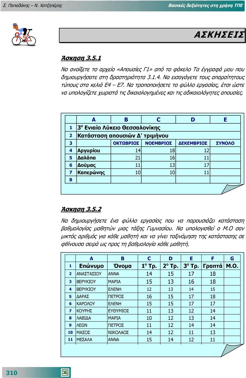 A B C D E 1 3 ο Ενιαίο Λύκειο Θεσσαλονίκης 2 Κατάσταση απουσιών τριµήνου 3 ΟΚΤΩΒΡΙΟΣ ΝΟΕΜΒΡΙΟΣ ΕΚΕΜΒΡΙΟΣ ΣΥΝΟΛΟ 4 Αργυρίου 14 18 12 5 