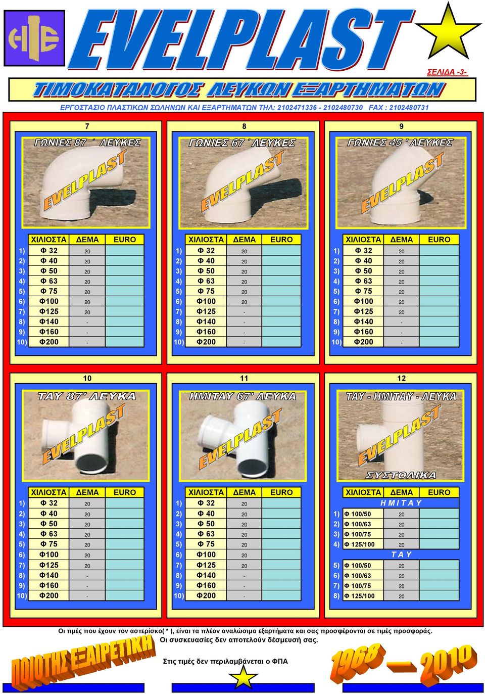 Φ140-8) Φ140-8) Φ140-9) Φ160-9) Φ160-9) Φ160-10) Φ200-10) Φ200-10) Φ200-10 11 12 ΧΙΛΙΟΣΤΑ ΕΜΑ EURO ΧΙΛΙΟΣΤΑ ΕΜΑ EURO ΧΙΛΙΟΣΤΑ ΕΜΑ EURO 1) Φ 32 20 1) Φ 32 20 H M I T A Y 2) Φ 40 20 2) Φ 40 20 1) Φ