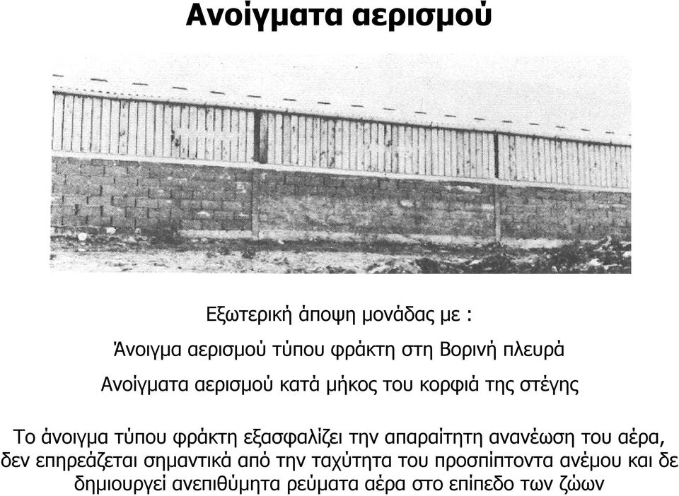 φράκτη εξασφαλίζει την απαραίτητη ανανέωση του αέρα, δεν επηρεάζεται σημαντικά από την