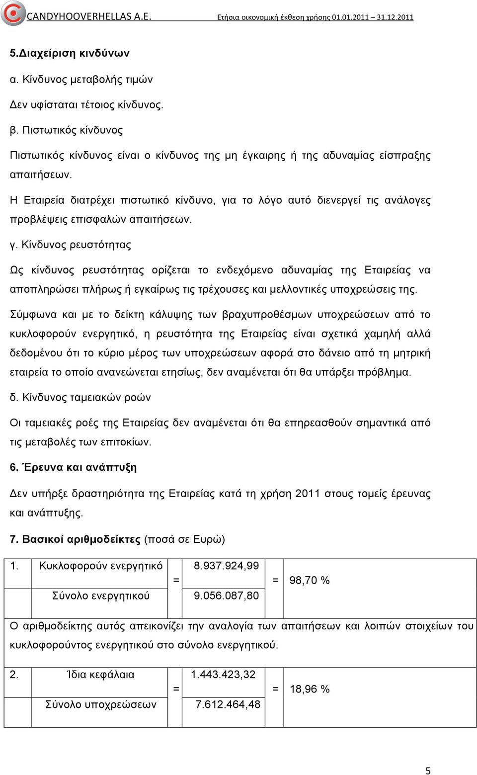 α το λόγο αυτό διενεργεί τις ανάλογες προβλέψεις επισφαλών απαιτήσεων. γ.