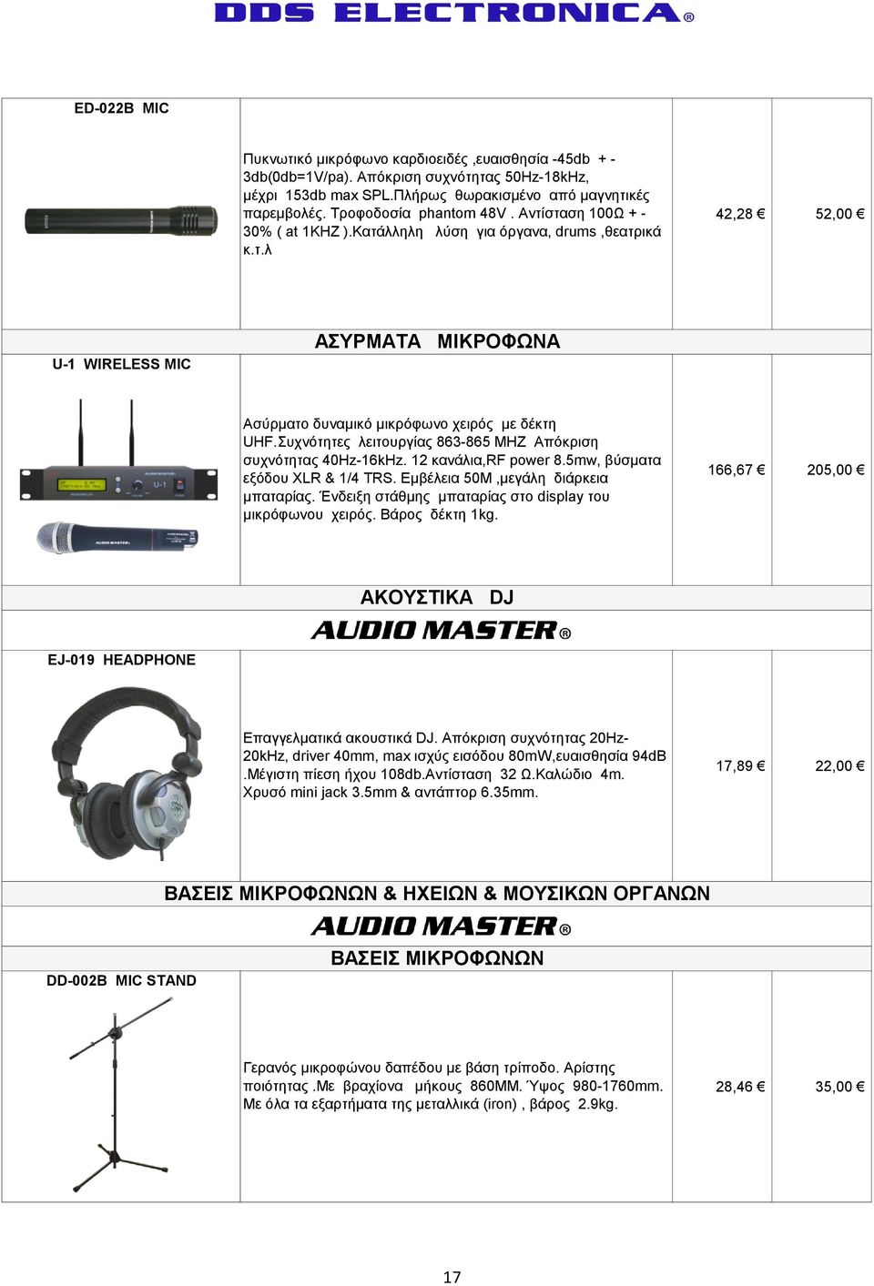 Συχνότητες λειτουργίας 863-865 MHZ Απόκριση συχνότητας 40Hz-16kHz. 12 κανάλια,rf power 8.5mw, βύσματα εξόδου XLR & 1/4 TRS. Εμβέλεια 50Μ,μεγάλη διάρκεια μπαταρίας.