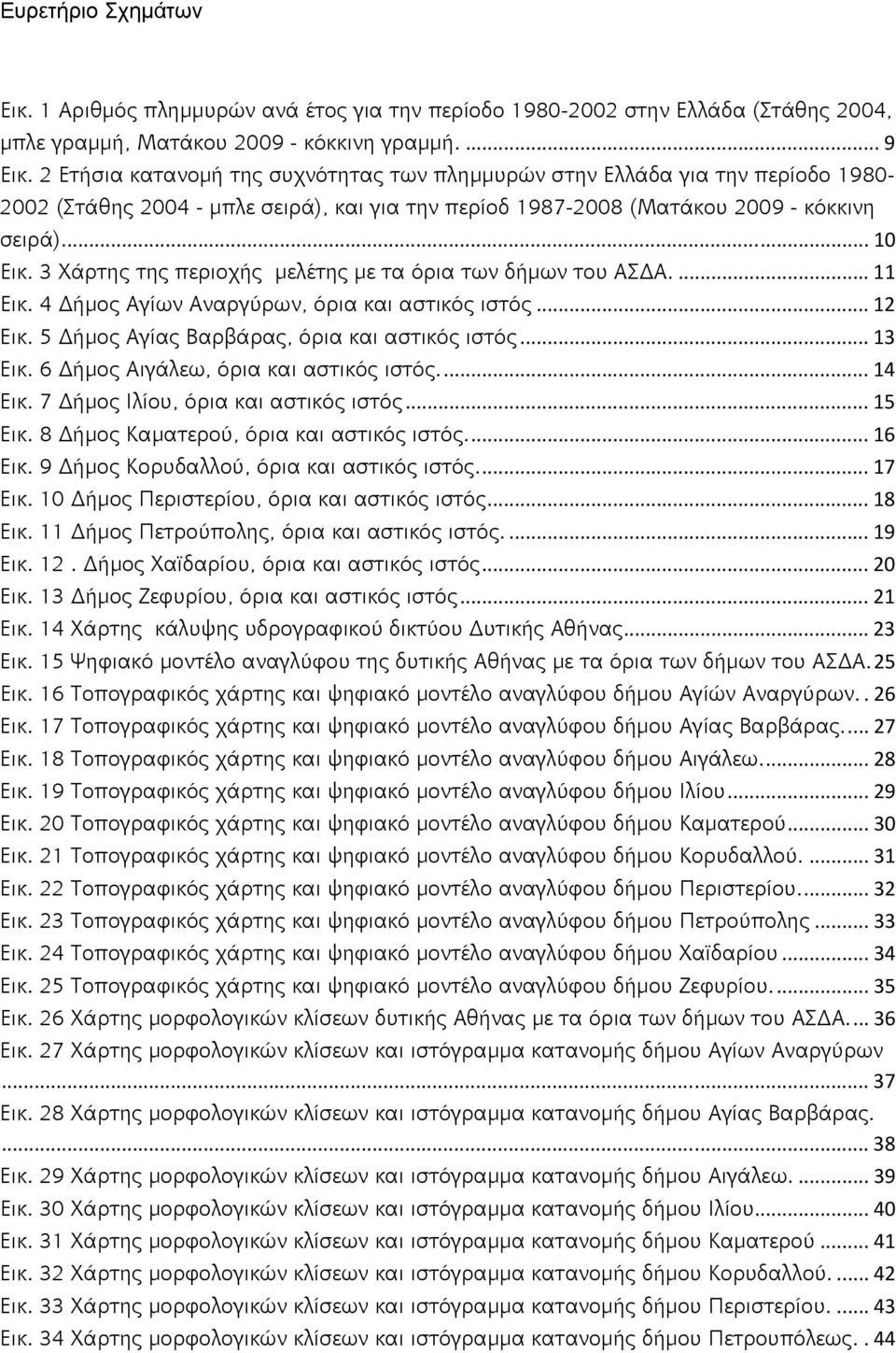 3 Χάρτης της περιοχής μελέτης με τα όρια των δήμων του ΑΣΔΑ.... 11 Εικ. 4 Δήμος Αγίων Αναργύρων, όρια και αστικός ιστός... 12 Εικ. 5 Δήμος Αγίας Βαρβάρας, όρια και αστικός ιστός... 13 Εικ.