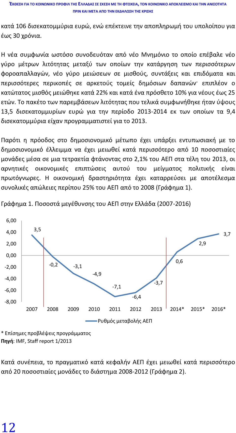 και επιδόματα και περισσότερες περικοπές σε αρκετούς τομείς δημόσιων δαπανών επιπλέον ο κατώτατος μισθός μειώθηκε κατά 22% και κατά ένα πρόσθετο 10% για νέους έως 25 ετών.