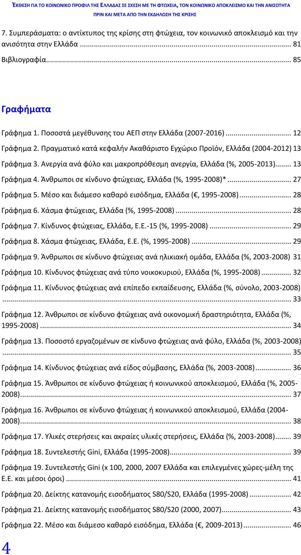 Ανεργία ανά φύλο και μακροπρόθεσμη ανεργία, Ελλάδα (%, 2005-2013)... 13 Γράφημα 4. Άνθρωποι σε κίνδυνο φτώχειας, Ελλάδα (%, 1995-2008)*... 27 Γράφημα 5.