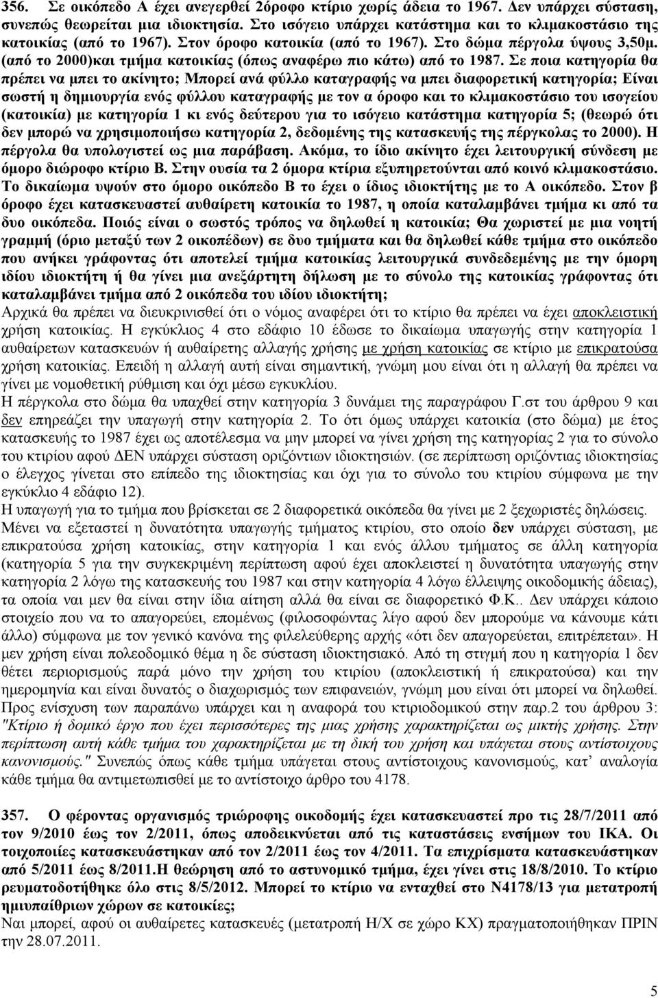 (από το 2000)και τμήμα κατοικίας (όπως αναφέρω πιο κάτω) από το 1987.