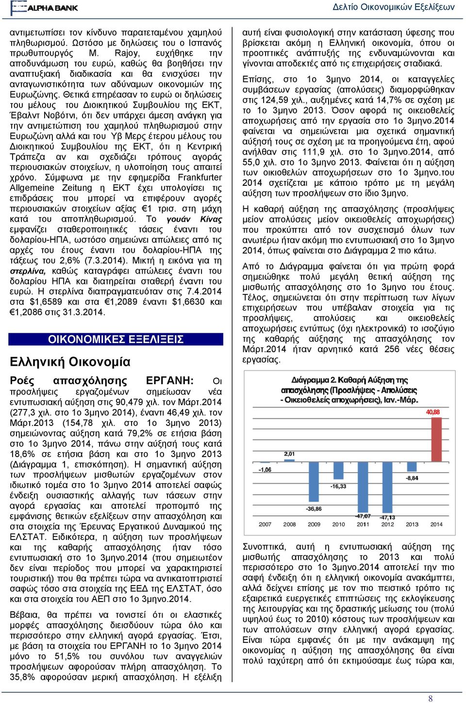 Θετικά επηρέασαν το ευρώ οι δηλώσεις του μέλους του Διοικητικού Συμβουλίου ΕΚΤ, Έβαλντ Νοβότνι, ότι δεν υπάρχει άμεση ανάγκη για την αντιμετώπιση του χαμηλού πληθωρισμού στην Ευρωζώνη αλλά και του Υβ