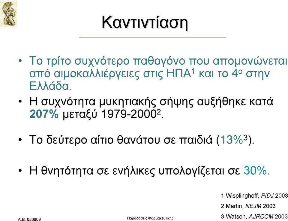 Η συχνότητα μυκητιακής σήψης αυξήθηκε κατά 207% μεταξύ 1979-2000 2.