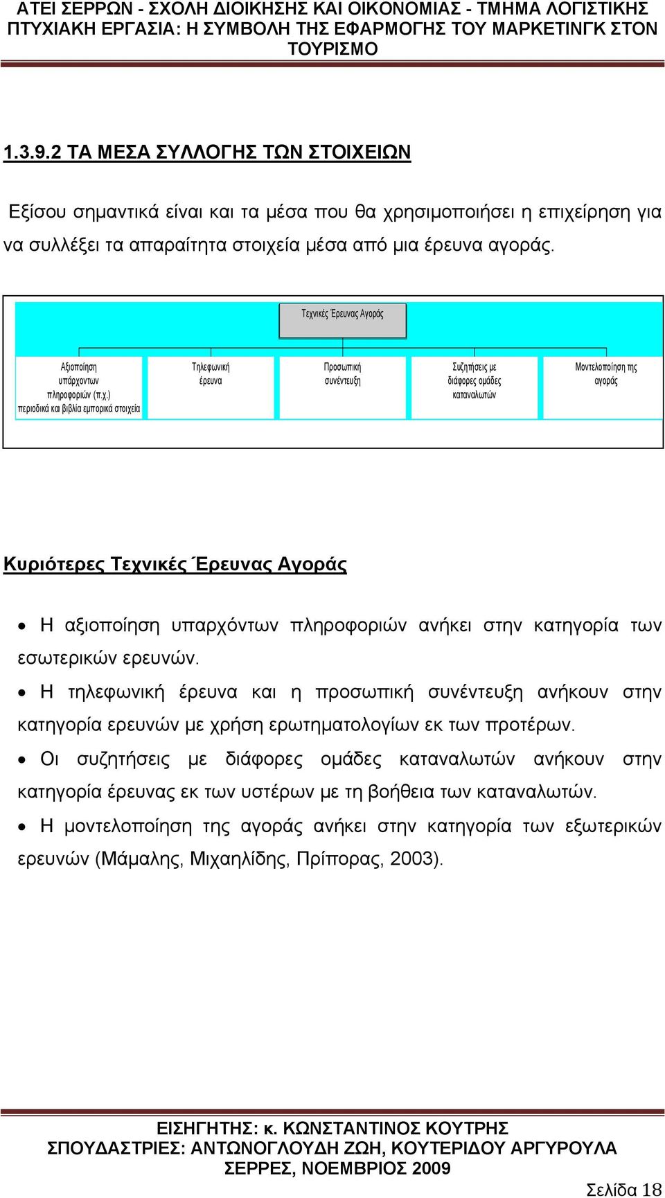 της αγοράς Κυριότερες Τεχνικές Έρευνας Αγοράς Η αξιοποίηση υπαρχόντων πληροφοριών ανήκει στην κατηγορία των εσωτερικών ερευνών.