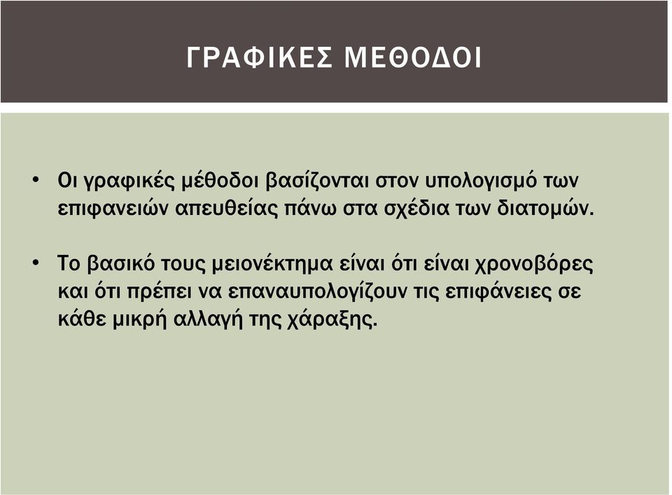 Σο βασικό τους μειονέκτημα είναι ότι είναι χρονοβόρες και ότι