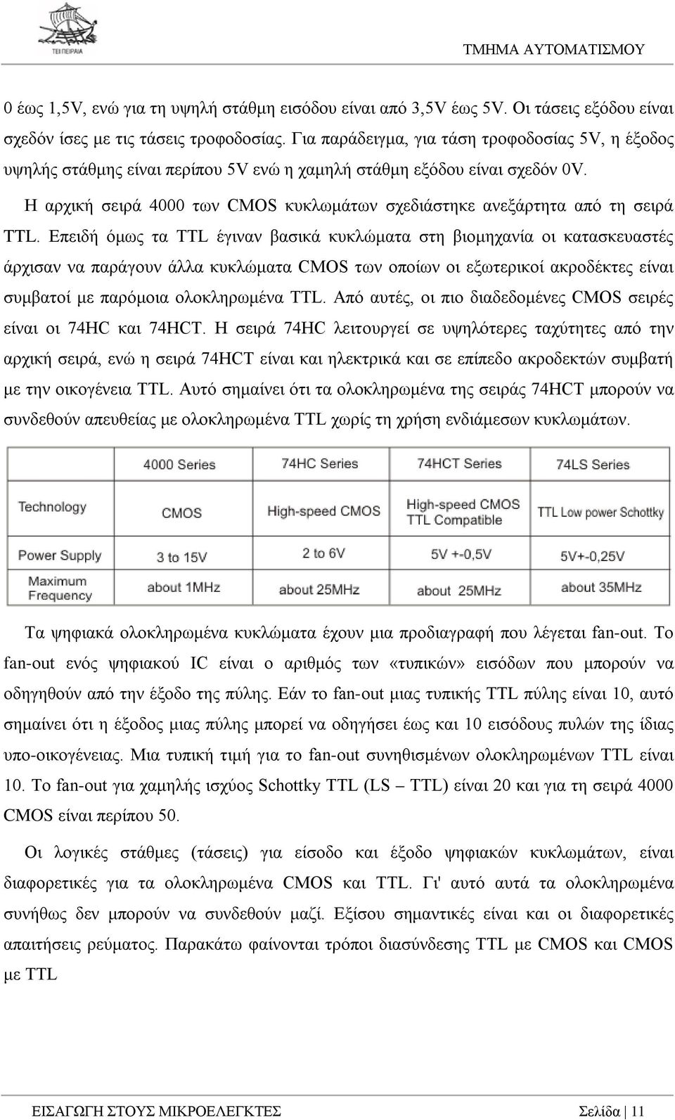 Η αρχική σειρά 4000 των CMOS κυκλωμάτων σχεδιάστηκε ανεξάρτητα από τη σειρά TTL.