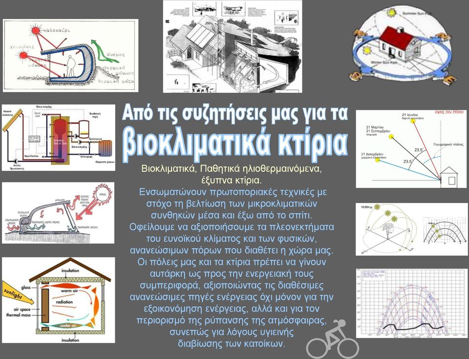 Οφείλουμε να αξιοποιήσουμε τα πλεονεκτήματα του ευνοϊκού κλίματος και των φυσικών, ανανεώσιμων πόρων που διαθέτει η χώρα μας.