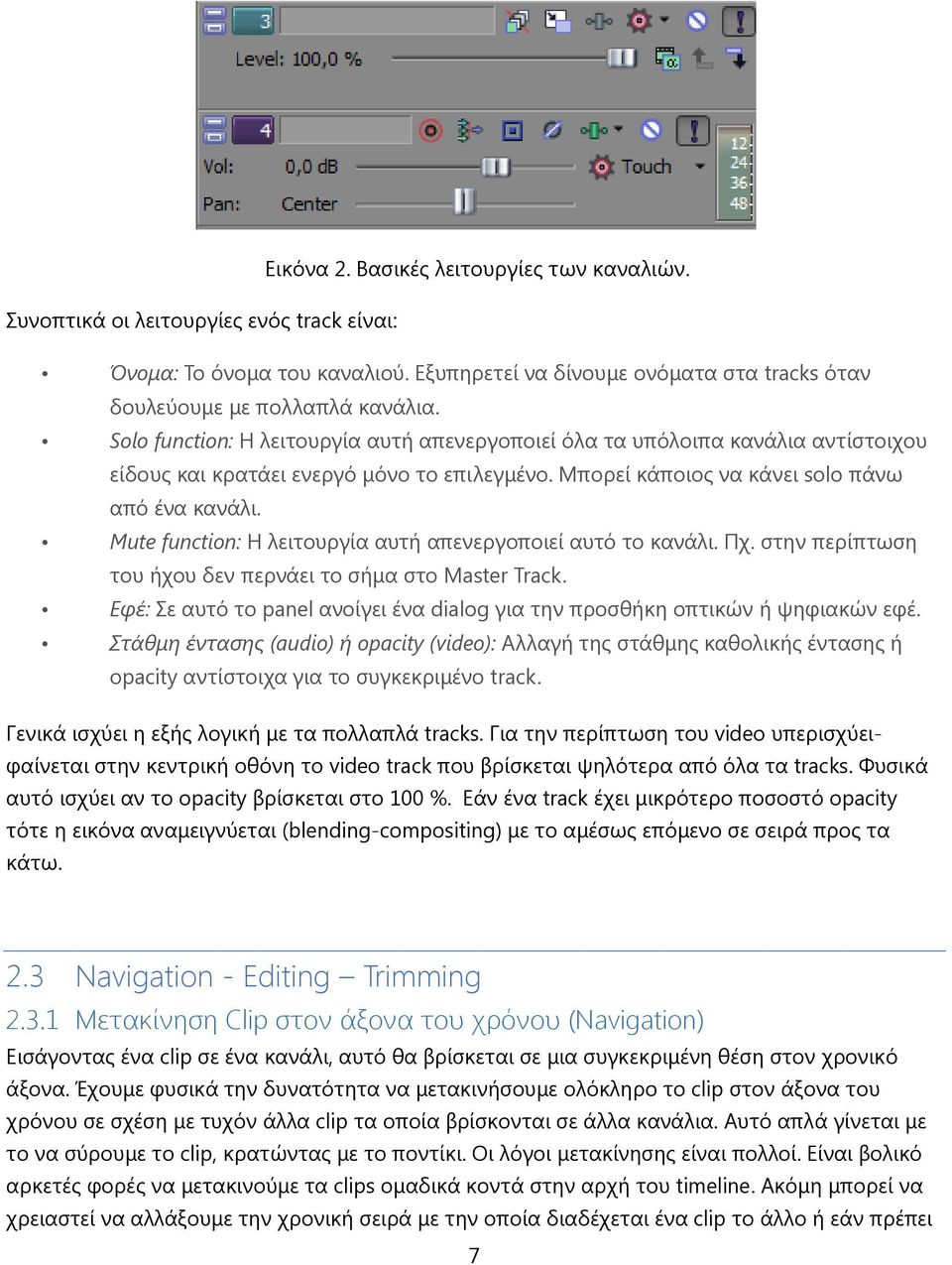 Mute function: Η λειτουργία αυτή απενεργοποιεί αυτό το κανάλι. Πχ. στην περίπτωση του ήχου δεν περνάει το σήμα στο Master Track.