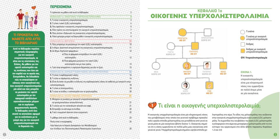 Επιπρόσθετα, θα διδαχθείτε πώς να ανακαλύψετε αν κάποιος στην οικογένειά σας έχει οικογενή υπερχοληστερολαιμία αλλά και πώς μπορείτε να μειώσετε την υψηλή χοληστερόλη με την εφαρμογή κατάλληλων