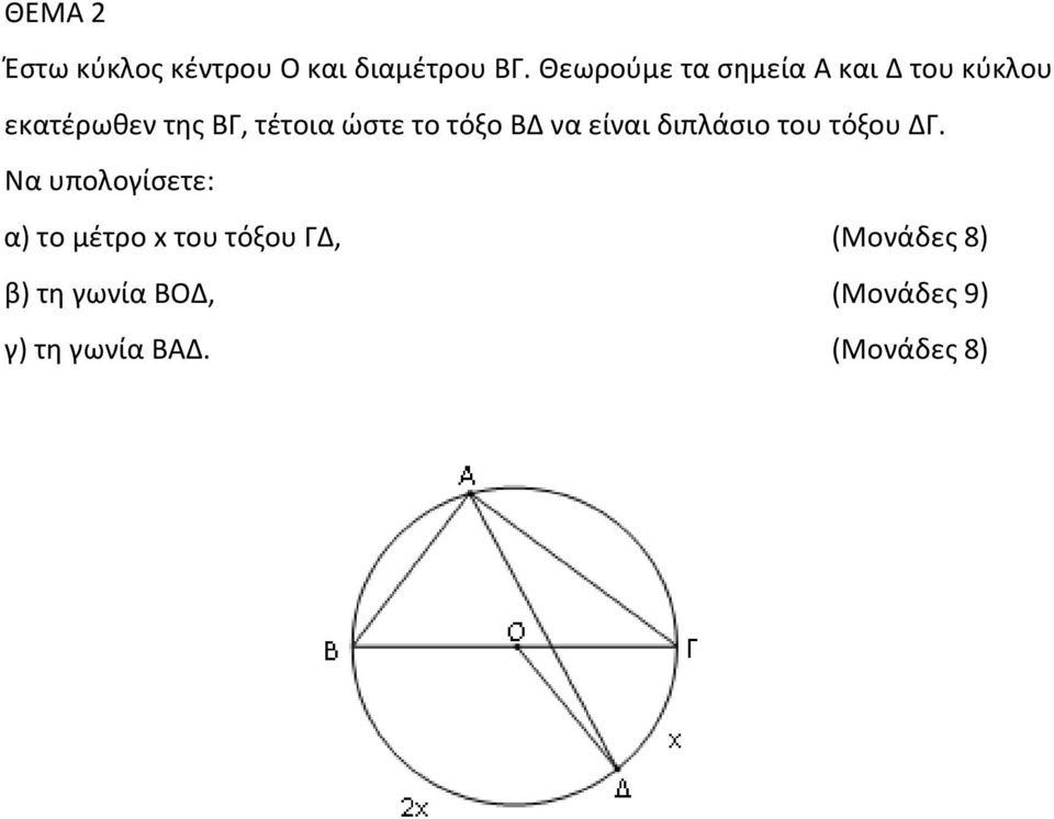 ώστε το τόξο ΒΔ να είναι διπλάσιο του τόξου ΔΓ.