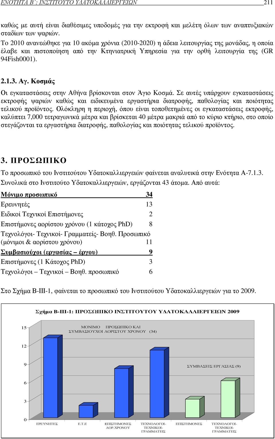 Κοσµάς Οι εγκαταστάσεις στην Αθήνα βρίσκονται στον Άγιο Κοσµά. Σε αυτές υπάρχουν εγκαταστάσεις εκτροφής ψαριών καθώς και ειδικευµένα εργαστήρια διατροφής, παθολογίας και ποιότητας τελικού προϊόντος.