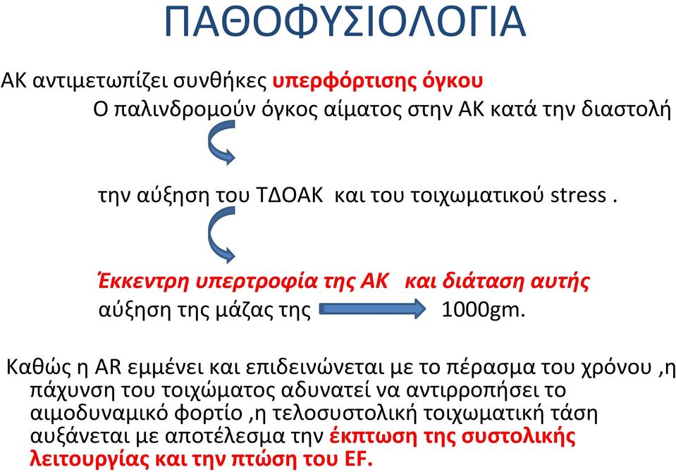 ΚαθώςηAR εμμένεικαιεπιδεινώνεταιμετοπέρασματουχρόνου,η πάχυνση του τοιχώματος αδυνατεί να αντιρροπήσει το αιμοδυναμικό