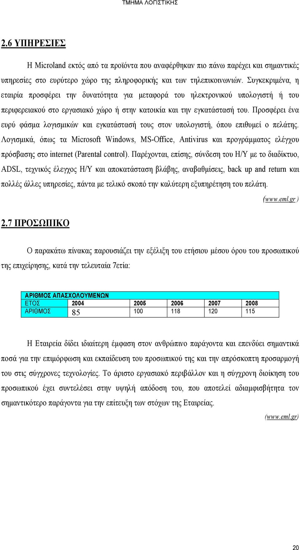 Προσφέρει ένα ευρύ φάσμα λογισμικών και εγκατάστασή τους στον υπολογιστή, όπου επιθυμεί ο πελάτης.