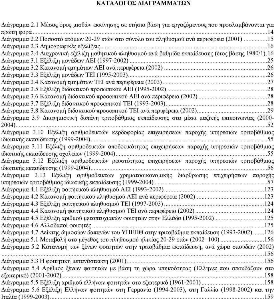 4 ιαχρονική εξέλιξη µαθητικού πληθυσµού ανά βαθµίδα εκπαίδευσης (έτος βάσης 1980/1).16 ιάγραµµα 3.1 Εξέλιξη µονάδων ΑΕΙ (1997-2002)...25 ιάγραµµα 3.2 Κατανοµή τµηµάτων ΑΕΙ ανά περιφέρεια (2002).