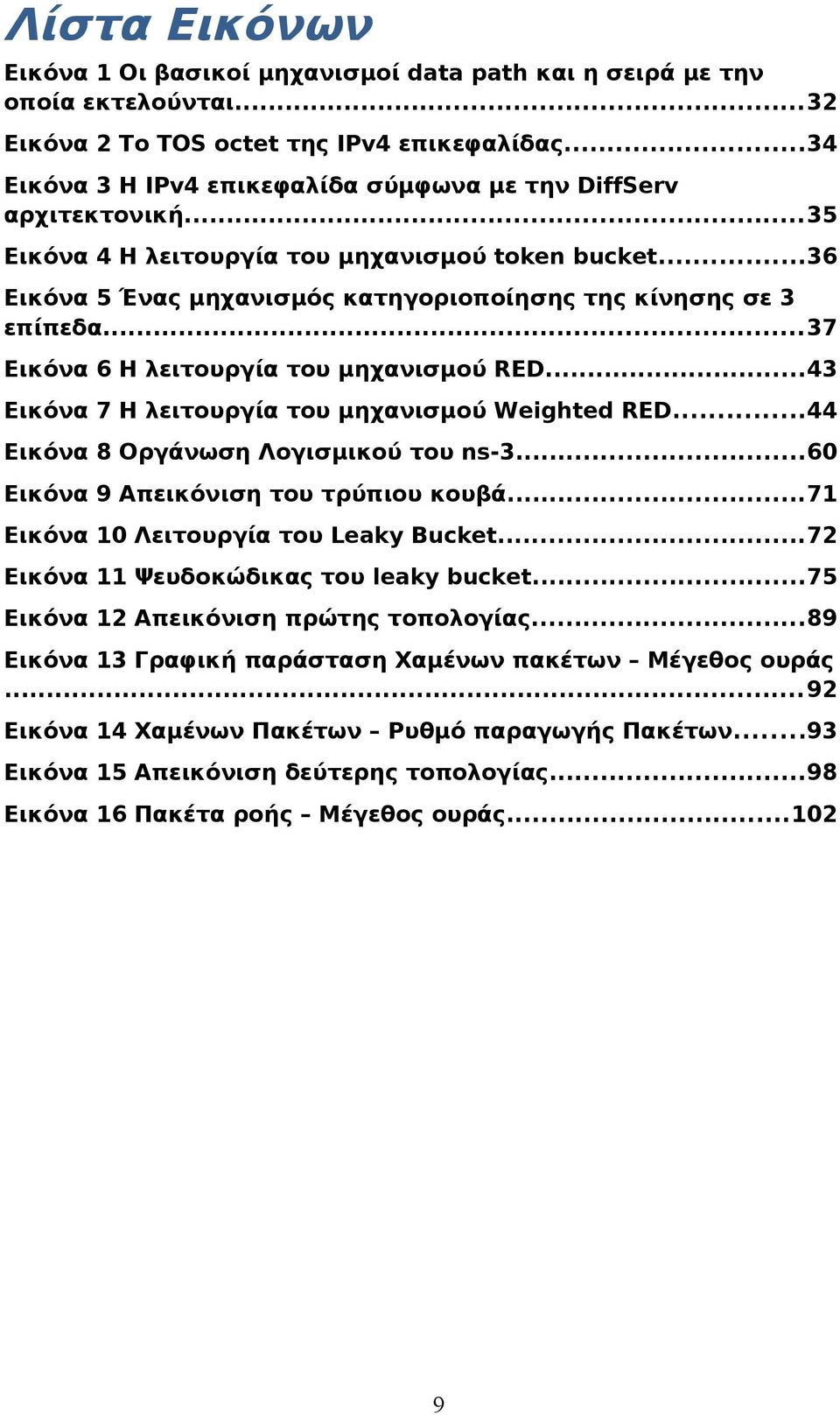 ..37 Εικόνα 6 Η λειτουργία του μηχανισμού RED...43 Εικόνα 7 Η λειτουργία του μηχανισμού Weighted RED...44 Εικόνα 8 Οργάνωση Λογισμικού του ns-3...60 Εικόνα 9 Απεικόνιση του τρύπιου κουβά.