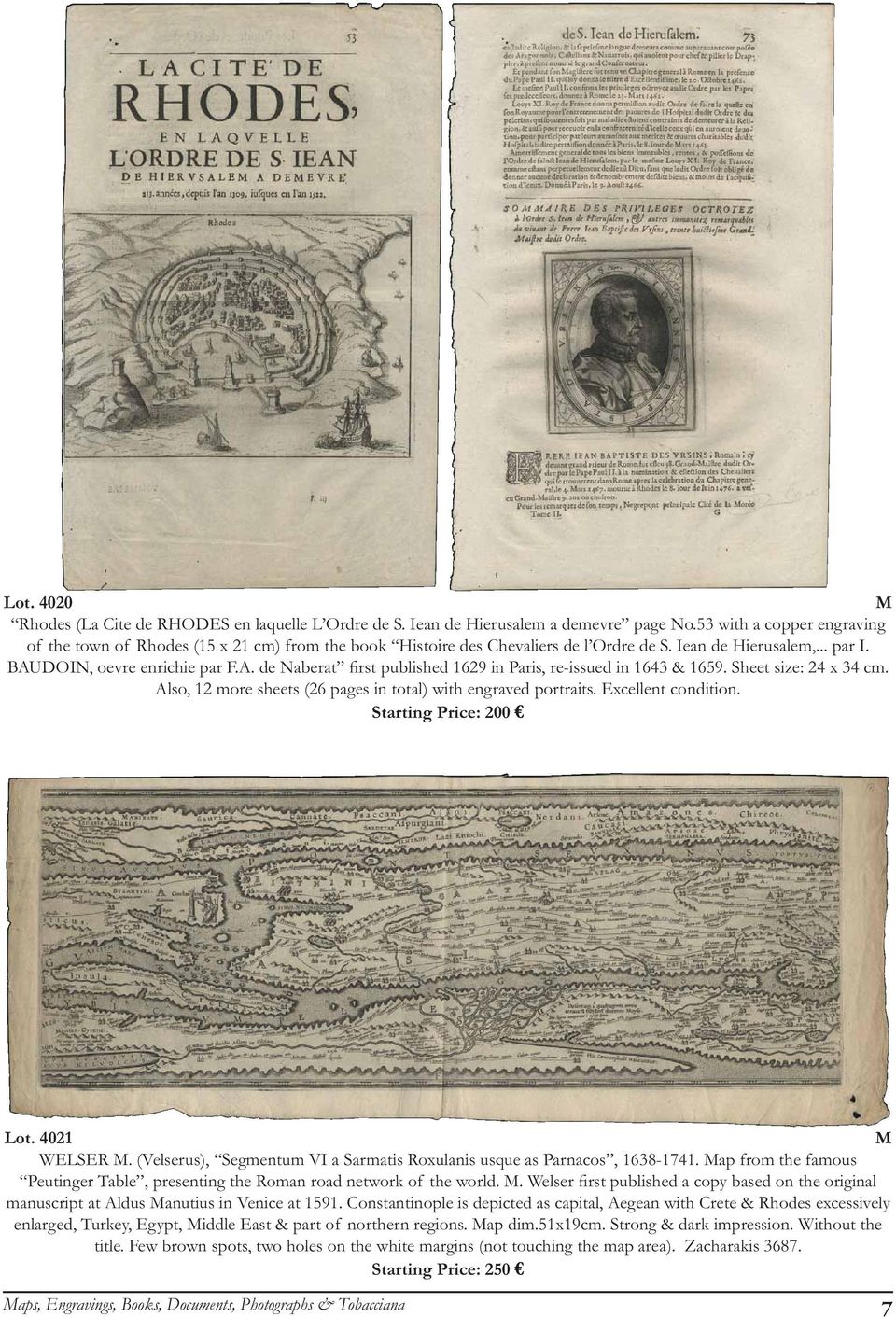 DOIN, oevre enrichie par F.A. de Naberat first published 1629 in Paris, re-issued in 1643 & 1659. Sheet size: 24 x 34 cm. Also, 12 more sheets (26 pages in total) with engraved portraits.