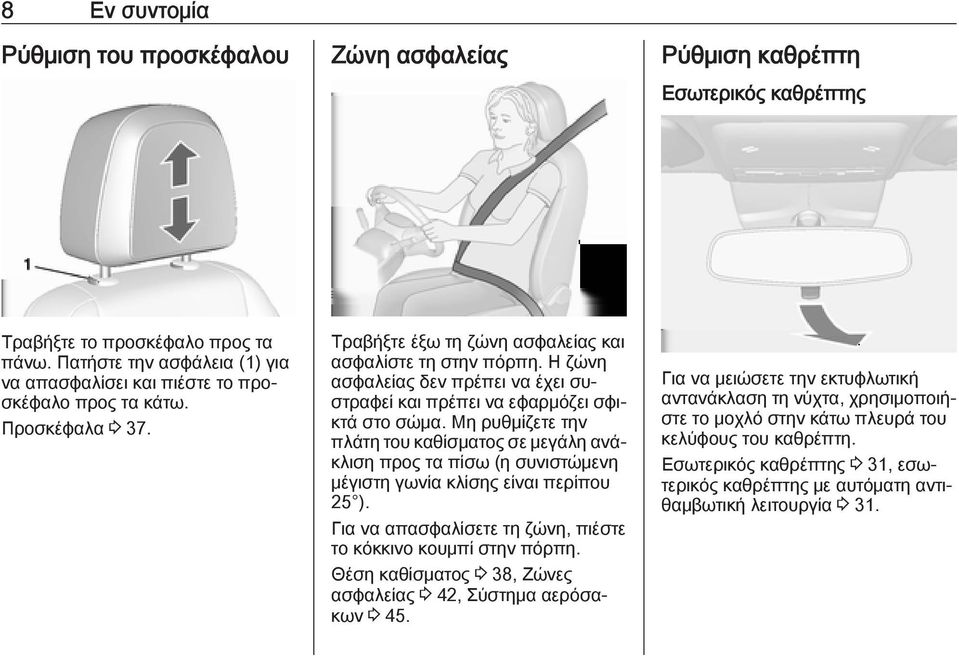Η ζώνη ασφαλείας δεν πρέπει να έχει συστραφεί και πρέπει να εφαρμόζει σφικτά στο σώμα.