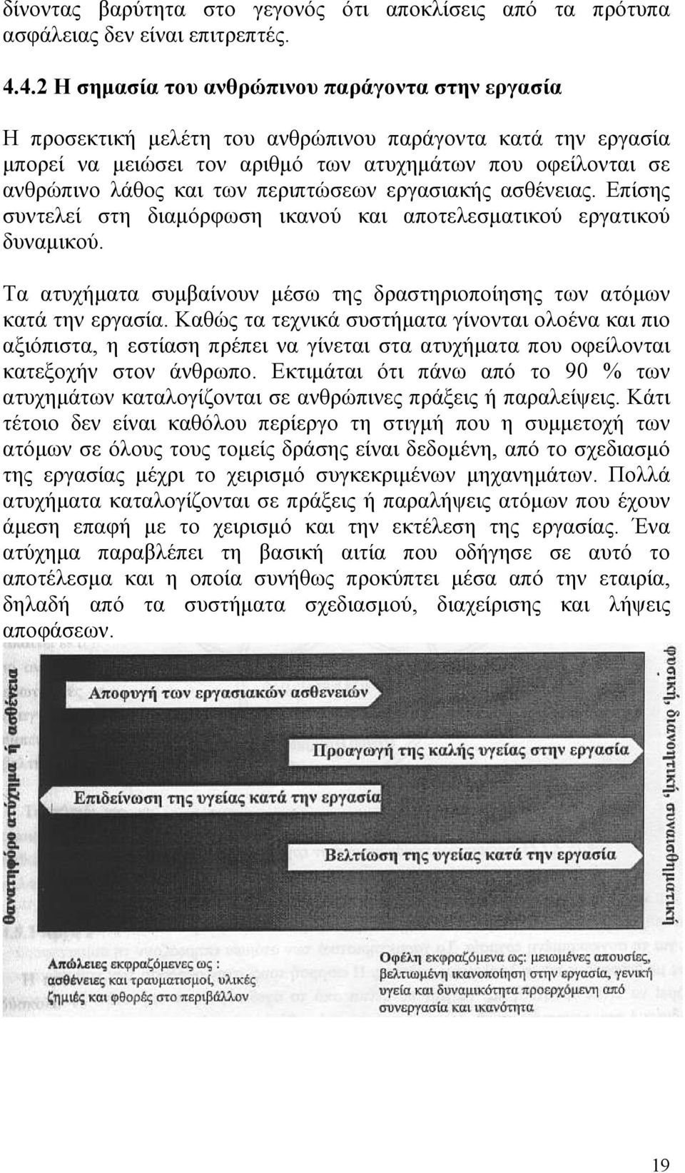 περιπτώσεων εργασιακής ασθένειας. Επίσης συντελεί στη διαµόρφωση ικανού και αποτελεσµατικού εργατικού δυναµικού. Τα ατυχήµατα συµβαίνουν µέσω της δραστηριοποίησης των ατόµων κατά την εργασία.