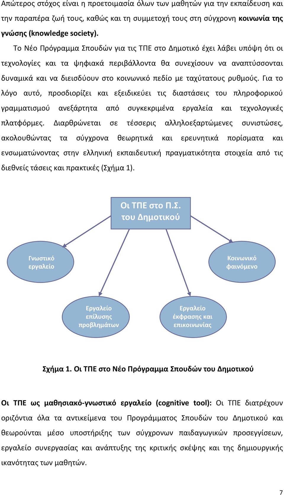 ταχύτατους ρυθμούς. Για το λόγο αυτό, προσδιορίζει και εξειδικεύει τις διαστάσεις του πληροφορικού γραμματισμού ανεξάρτητα από συγκεκριμένα εργαλεία και τεχνολογικές πλατφόρμες.