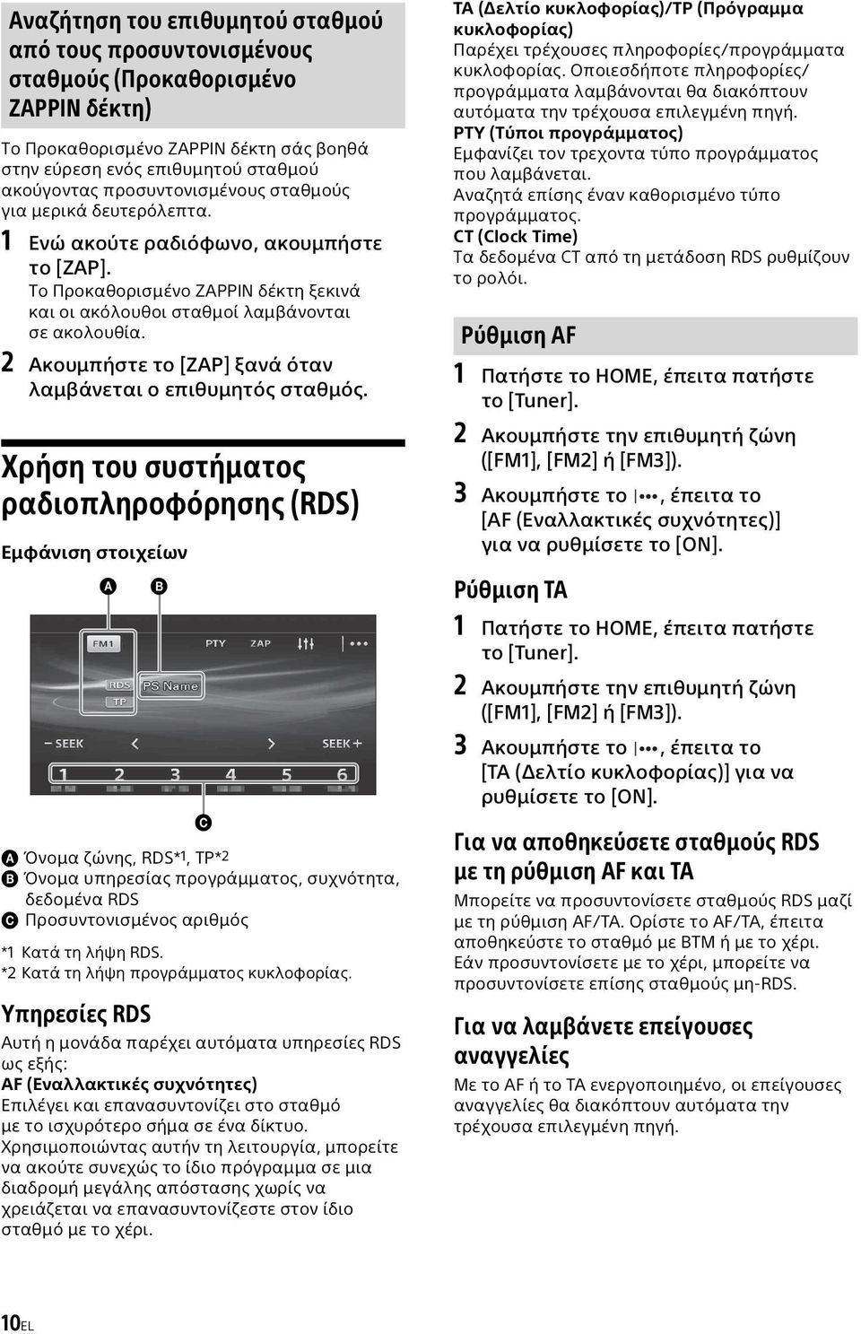 2 Ακουμπήστε το [ZAP] ξανά όταν λαμβάνεται ο επιθυμητός σταθμός.