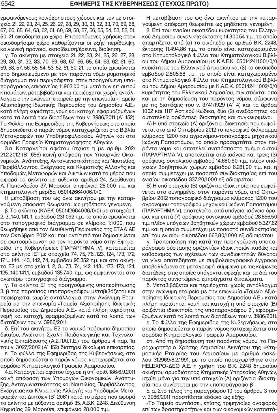 Το ακίνητο με στοιχεία 21, 22, 23, 24, 25, 26, 27, 28, 29, 30, 31, 32, 33, 70, 69, 68, 67, 66, 65, 64, 63, 62, 61, 60, 59, 58, 57, 56, 55, 54, 53, 52, 51, 50, 21, το οποίο εμφαίνεται στο