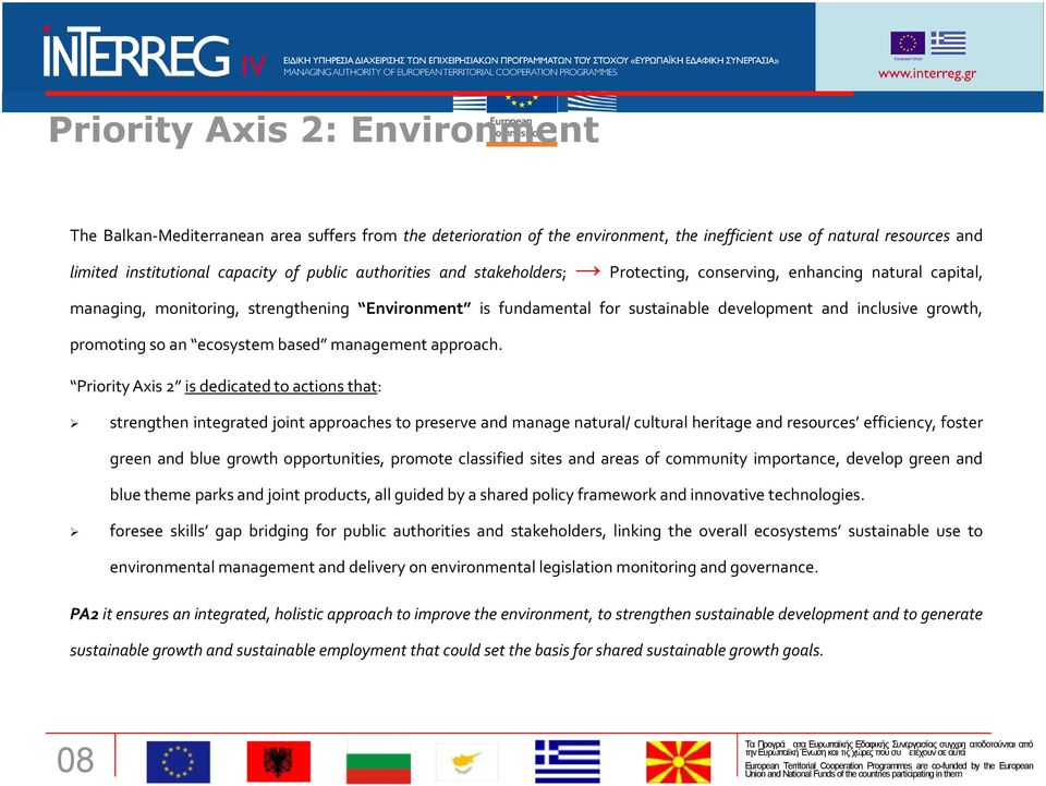 promoting so an ecosystem based management approach.