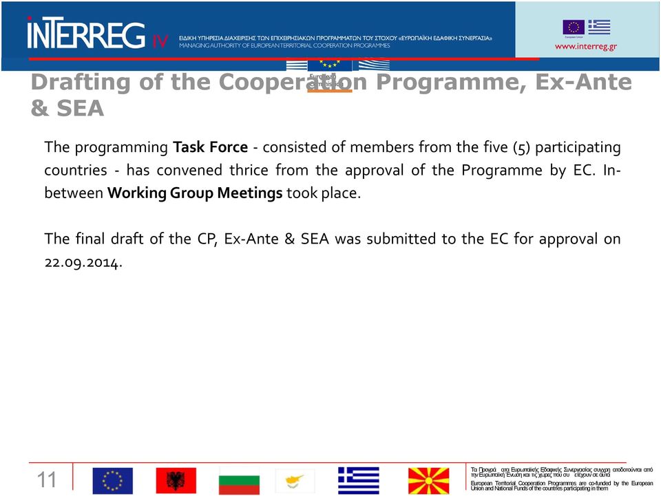 from the approval of the Programme by EC. Inbetween Working Group Meetings took place.