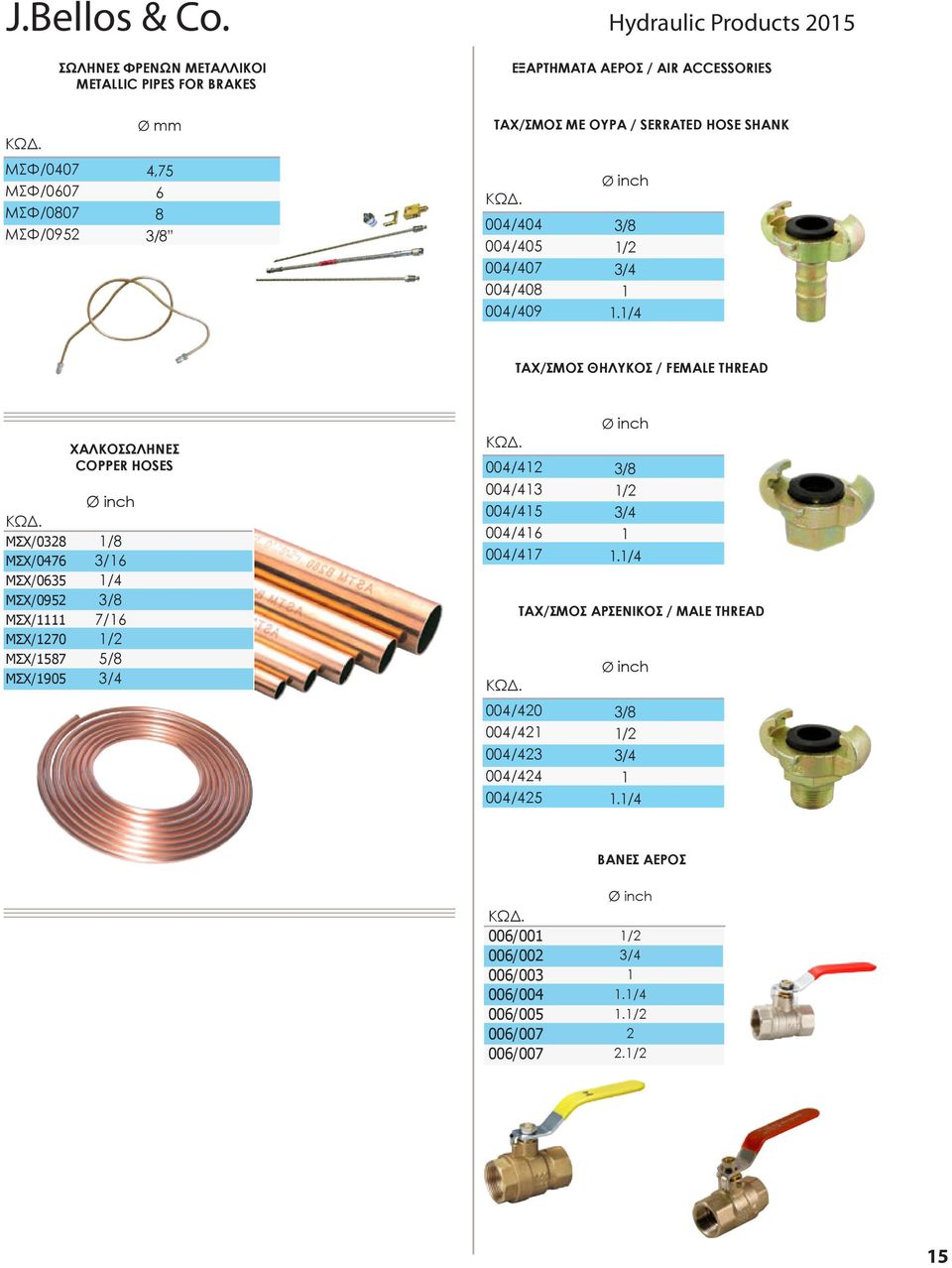 ΜΣΦ/095 4,75 6 8 ΤΑΧ/ΣΜΟΣ ΜΕ ΟΥΡΑ / SERRATE HOSE SHANK 004/404 004/405 004/407 004/408 004/409.