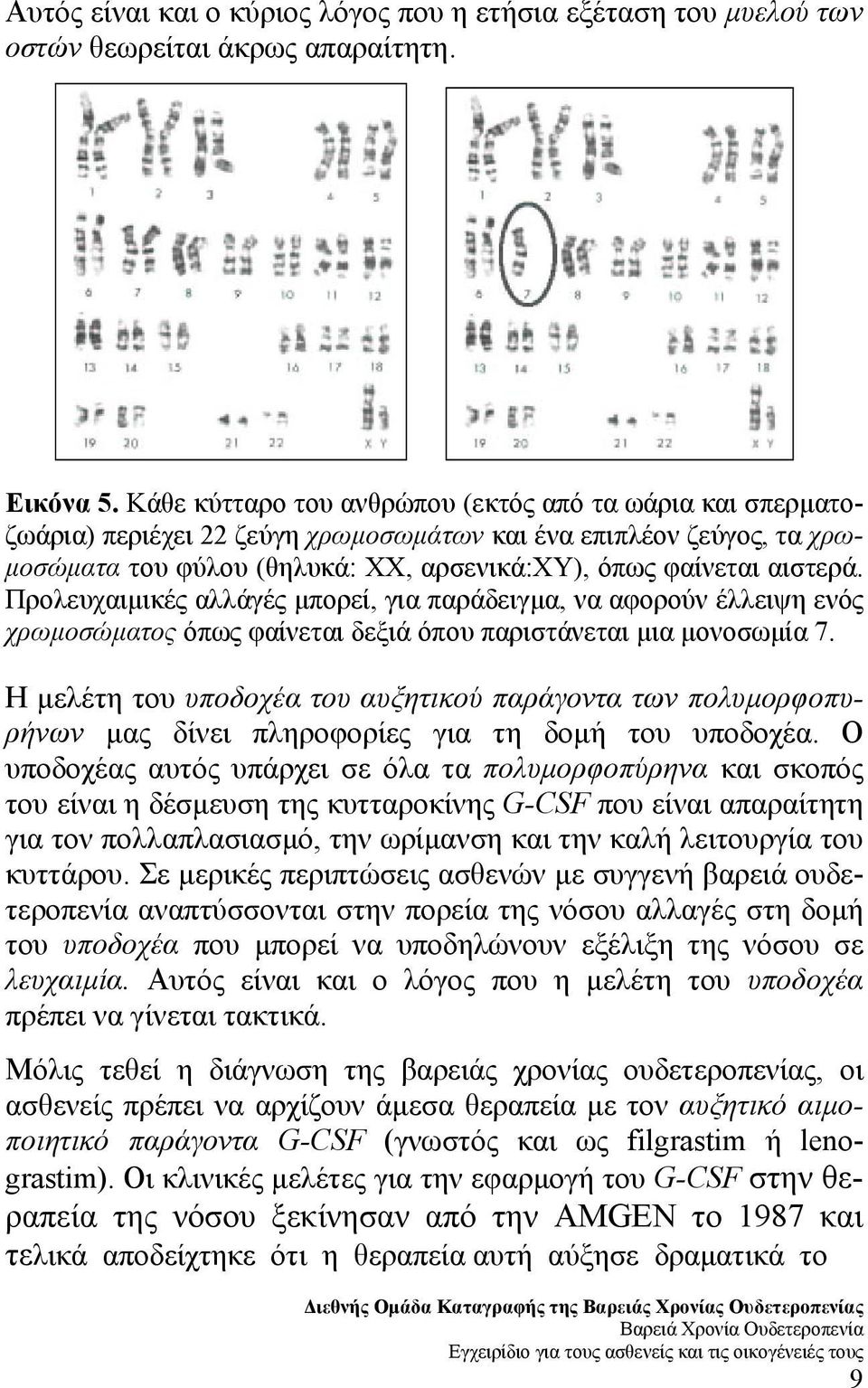 Προλευχαιµικές αλλάγές µπορεί, για παράδειγµα, να αφορούν έλλειψη ενός χρωµοσώµατος όπως φαίνεται δεξιά όπου παριστάνεται µια µονοσωµία 7.