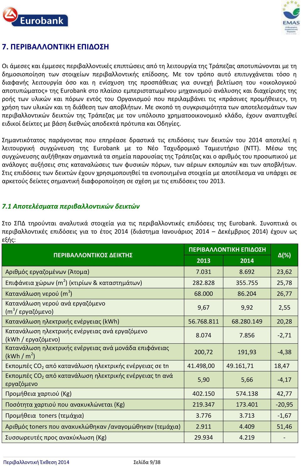 ανάλυσης και διαχείρισης της ροής των υλικών και πόρων εντός του Οργανισμού που περιλαμβάνει τις «πράσινες προμήθειες», τη χρήση των υλικών και τη διάθεση των αποβλήτων.