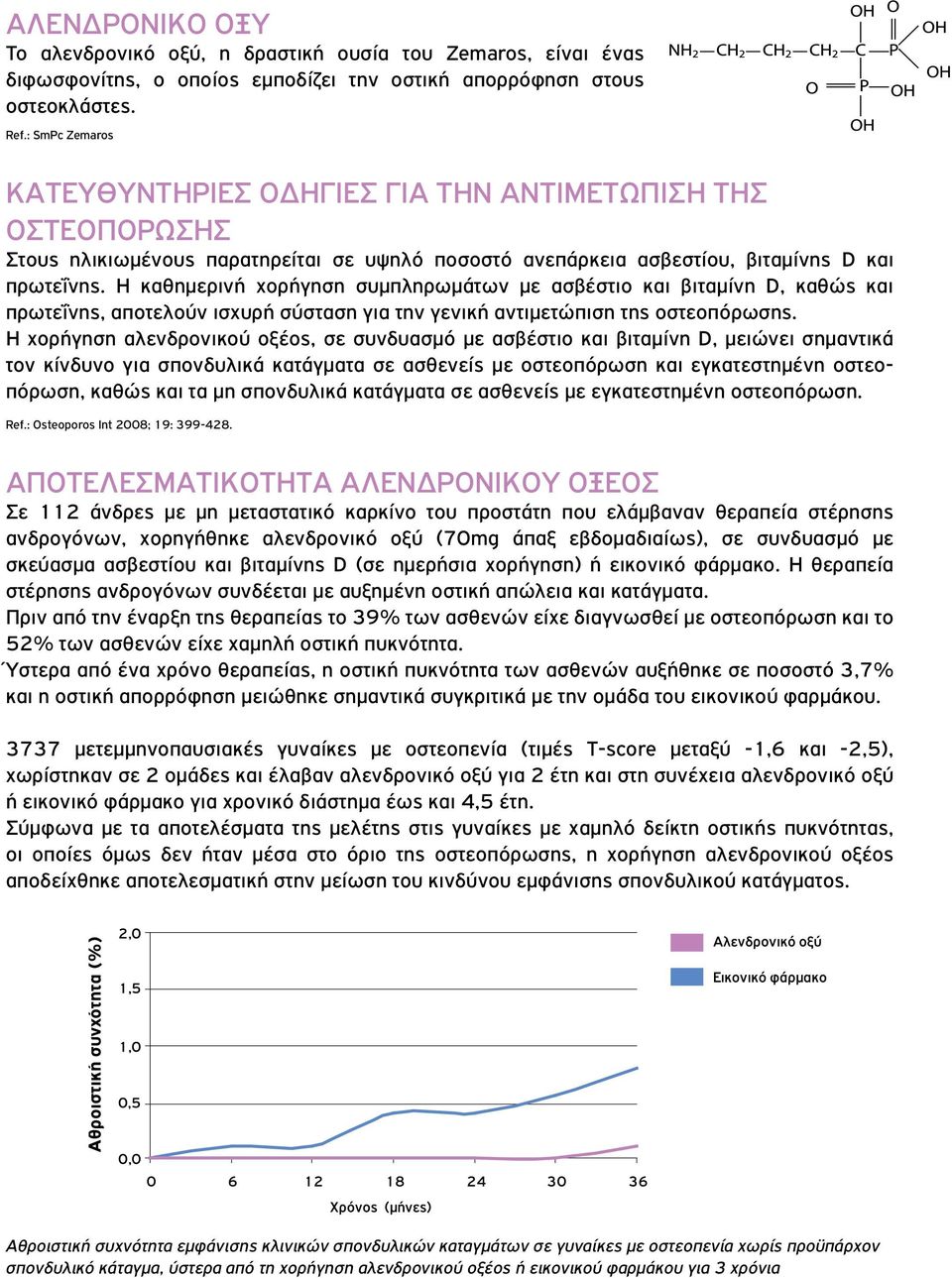 Η καθημερινή χορήγηση συμπληρωμάτων με ασβέστιο και βιταμίνη D, καθώς και πρωτεΐνης, αποτελούν ισχυρή σύσταση για την γενική αντιμετώπιση της οστεοπόρωσης.