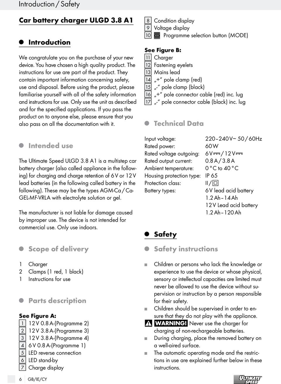 Before using the product, please familiarise yourself with all of the safety information and instructions for use. Only use the unit as described and for the specified applications.