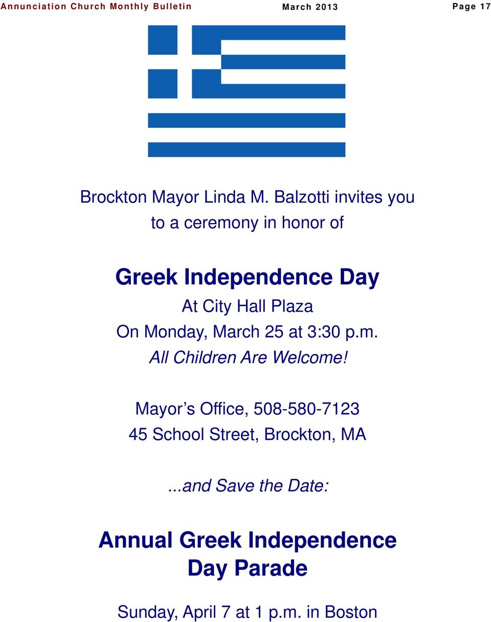 Monday, March 25 at 3:30 p.m. All Children Are Welcome!