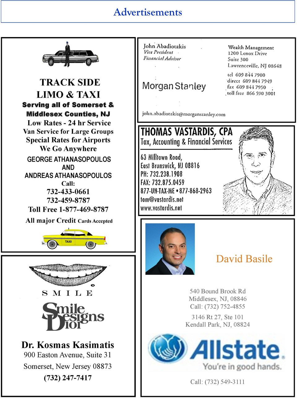 Toll Free 1-877-469-8787 All major Credit Cards Accepted David Basile S M I L E Dr.