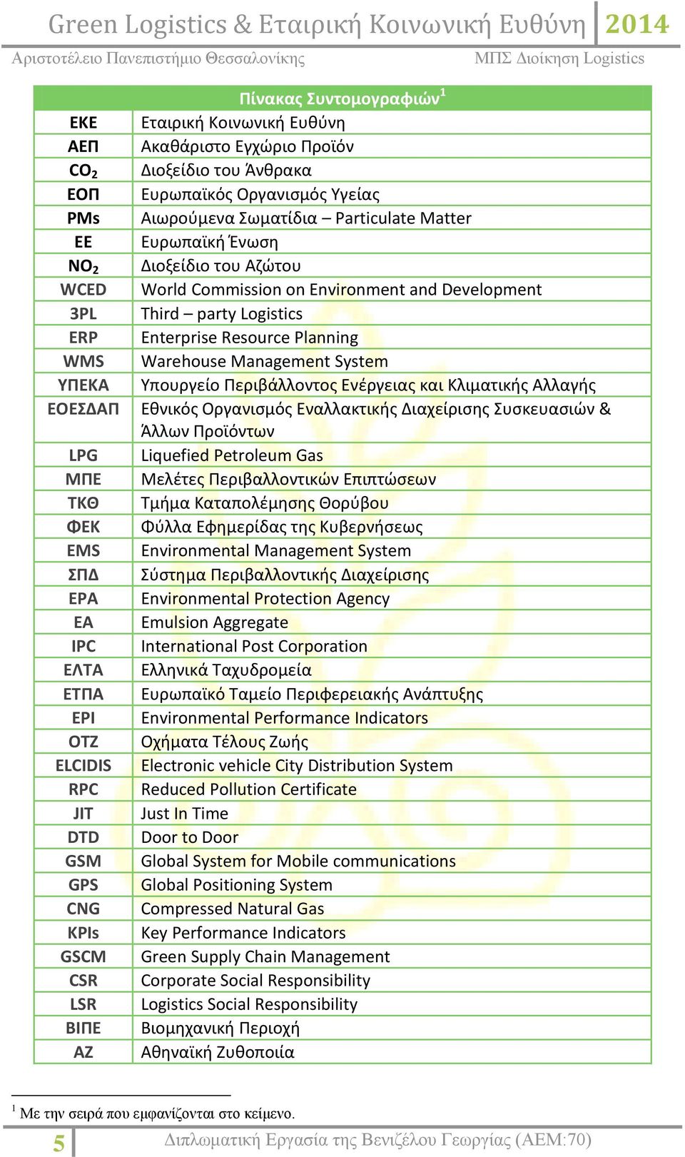 Environment and Development Third party Logistics Enterprise Resource Planning Warehouse Management System Υπουργείο Περιβάλλοντος Ενέργειας και Κλιματικής Αλλαγής Εθνικός Οργανισμός Εναλλακτικής