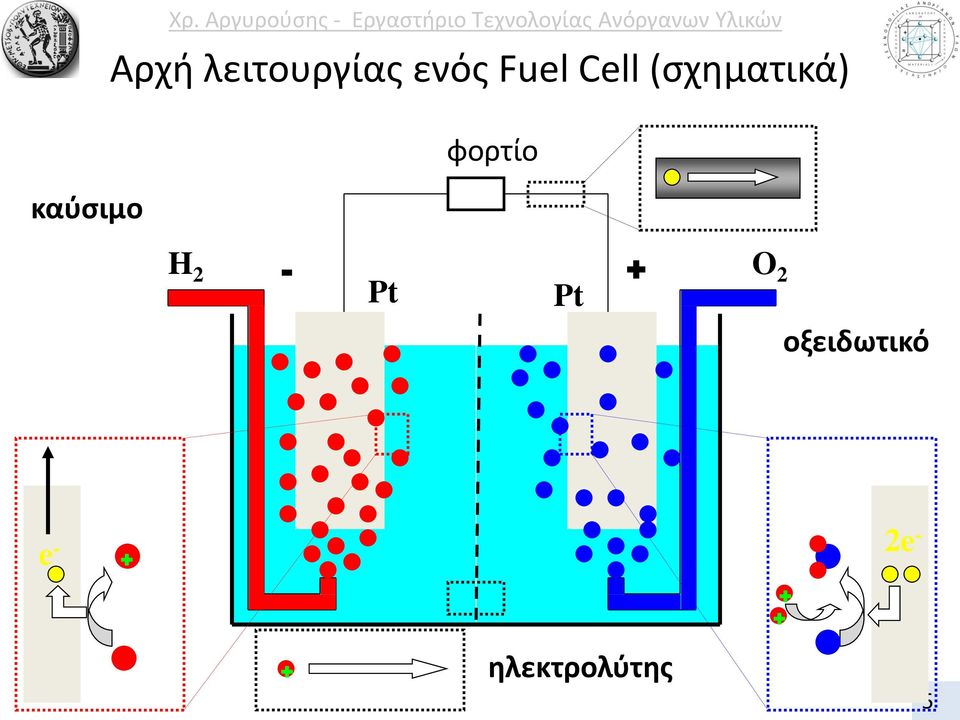 καύσιμο H 2 - Pt Pt + O 2