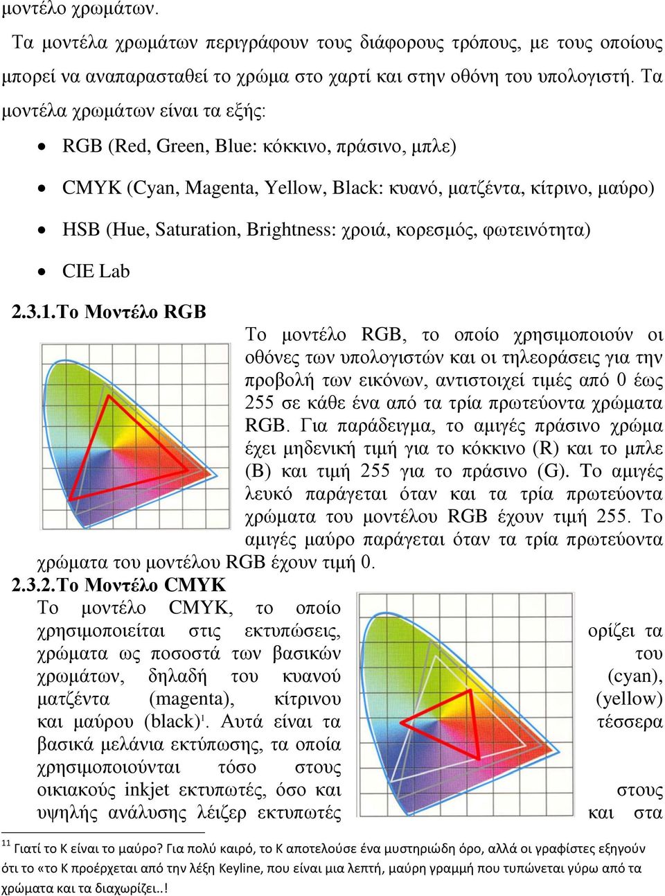 κορεσμός, φωτεινότητα) CIE Lab 2.3.1.