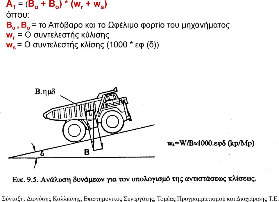 του μηχανήματος w r = Ο συντελεστής