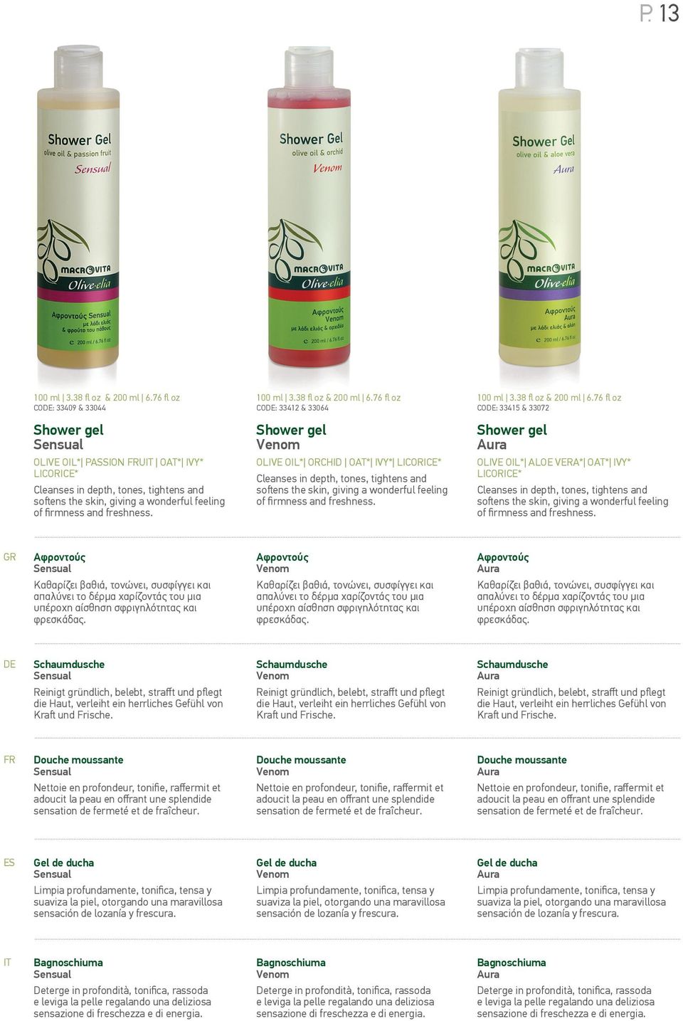 76 fl oz CO: 33412 & 33064 100 ml 3.38 fl oz & 200 ml 6.