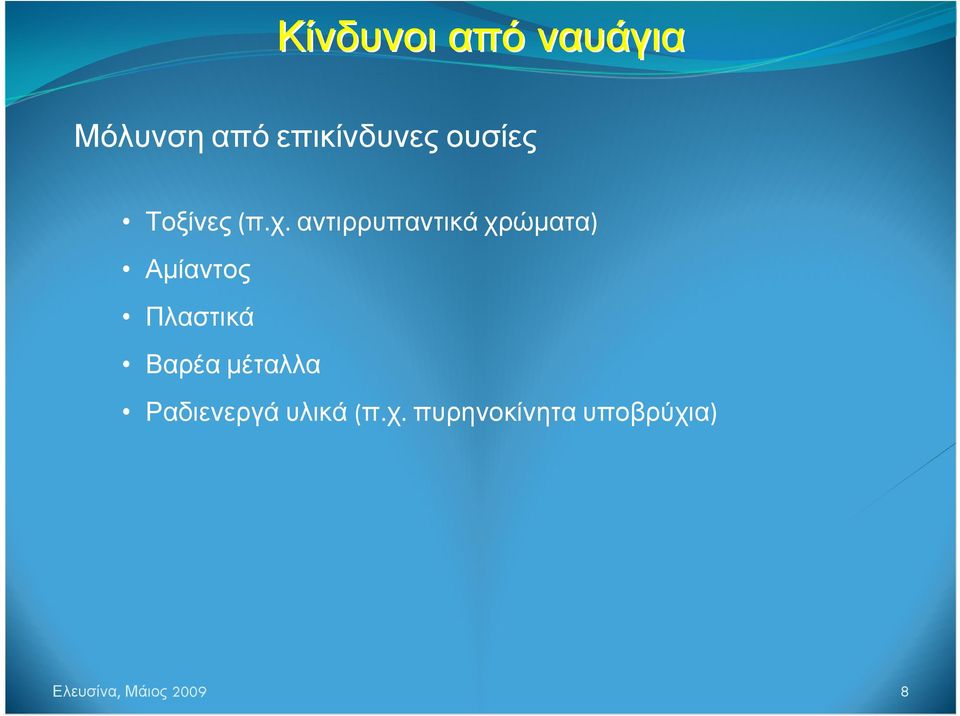 αντιρρυπαντικά χρώματα) Αμίαντος Πλαστικά