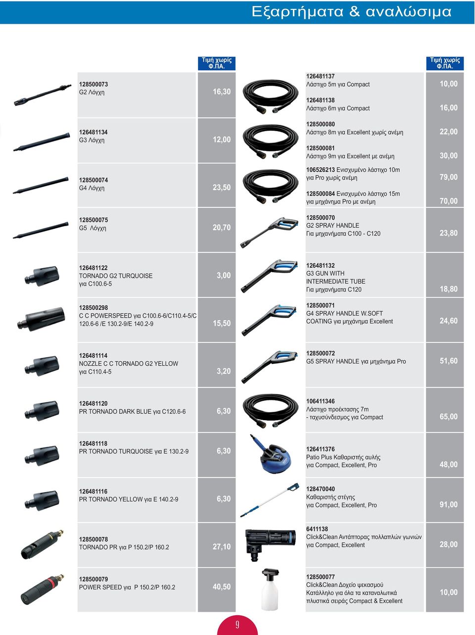 126481137 Λάστιχο 5m για Compact 10,00 126481138 Λάστιχο 6m για Compact 16,00 128500080 Λάστιχο 8m για Excellent χωρίς ανέµη 22,00 128500081 Λάστιχο 9m για Εxcellent µε ανέµη 30,00 106526213