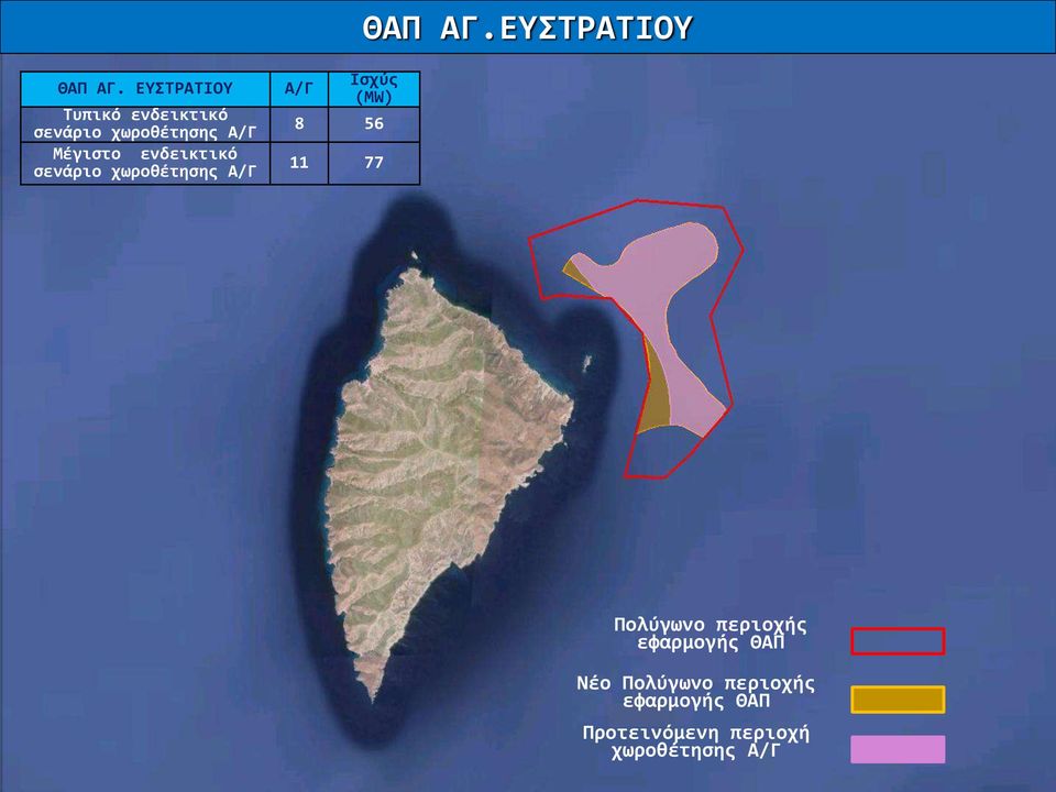 ενδεικτικό σενάριο χωροθέτησης Α/Γ Α/Γ Ισχύς (MW) 8 56 11 77